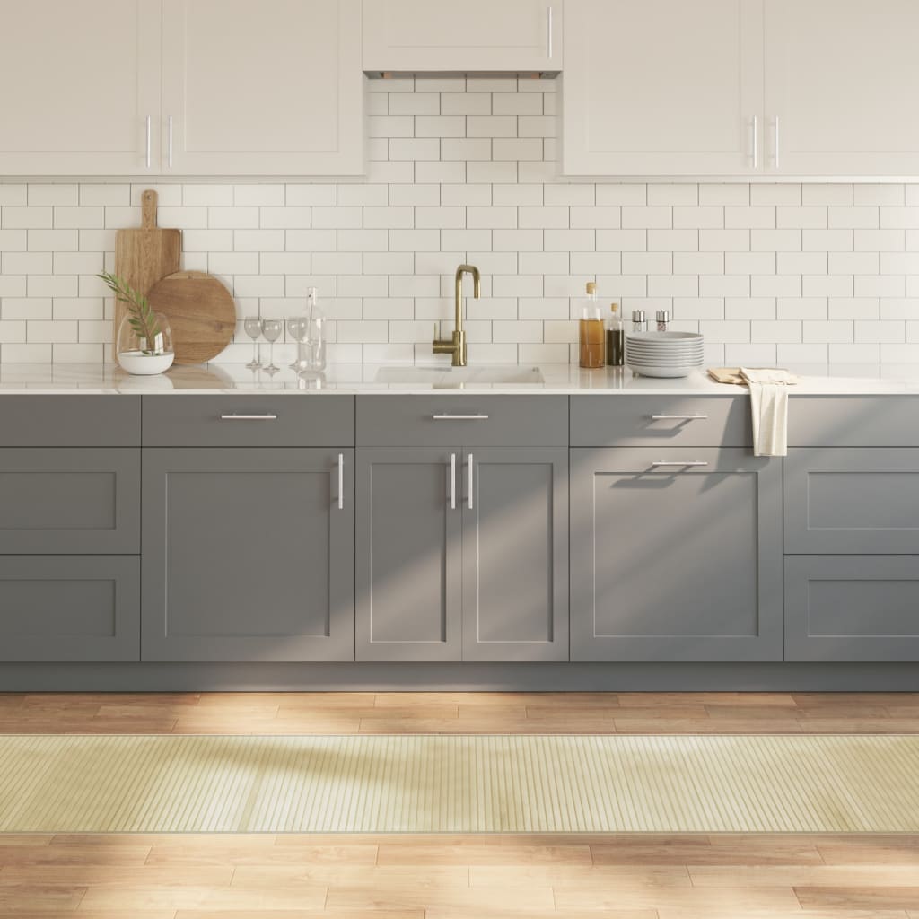 gulvtæppe 60x300 cm rektangulær bambus lys naturfarvet billede