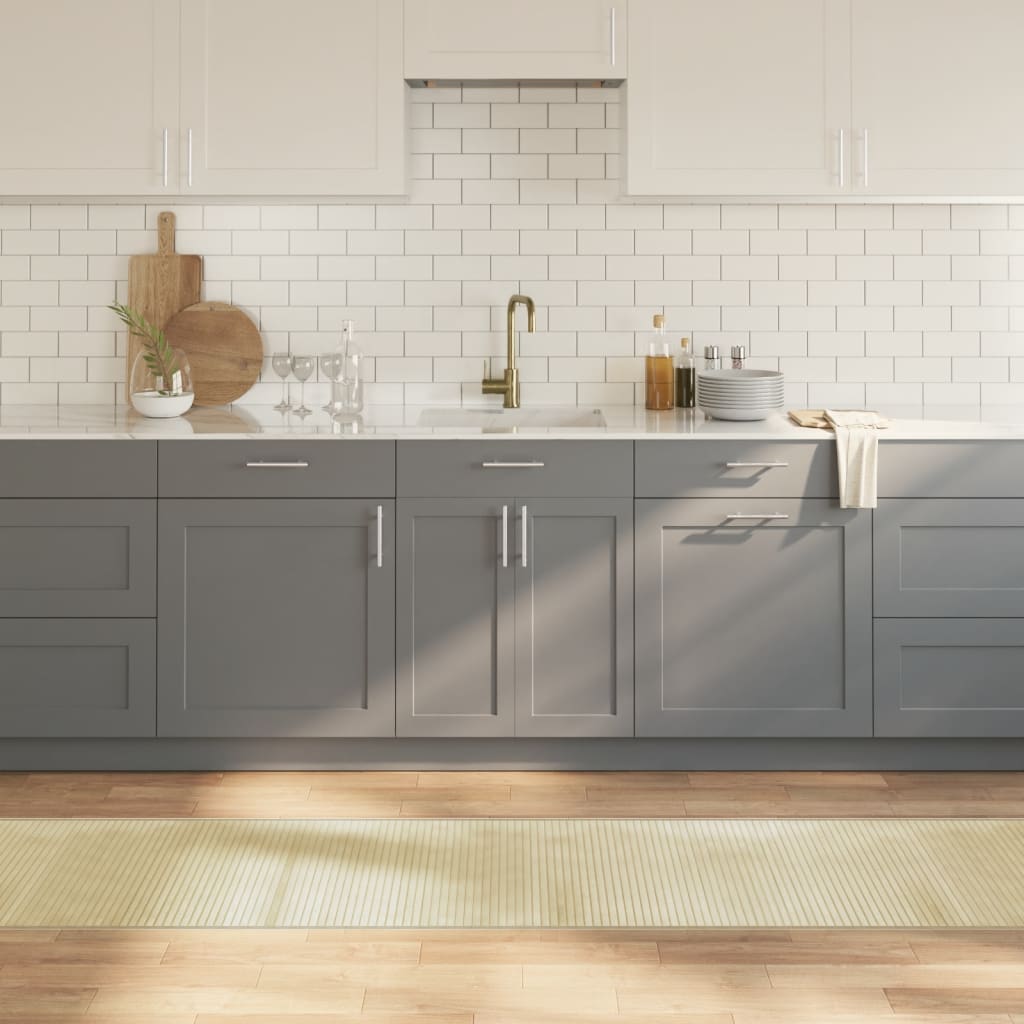 gulvtæppe 60x400 cm rektangulær bambus lys naturfarvet billede