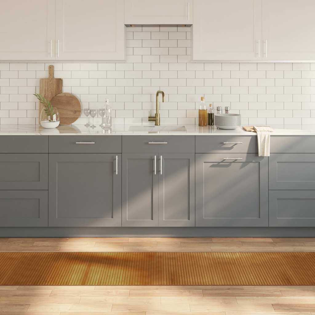 gulvtæppe 60x500 cm rektangulær bambus brun billede