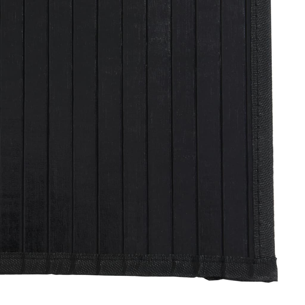 gulvtæppe 60x1000 cm bambus rektangulært sort
