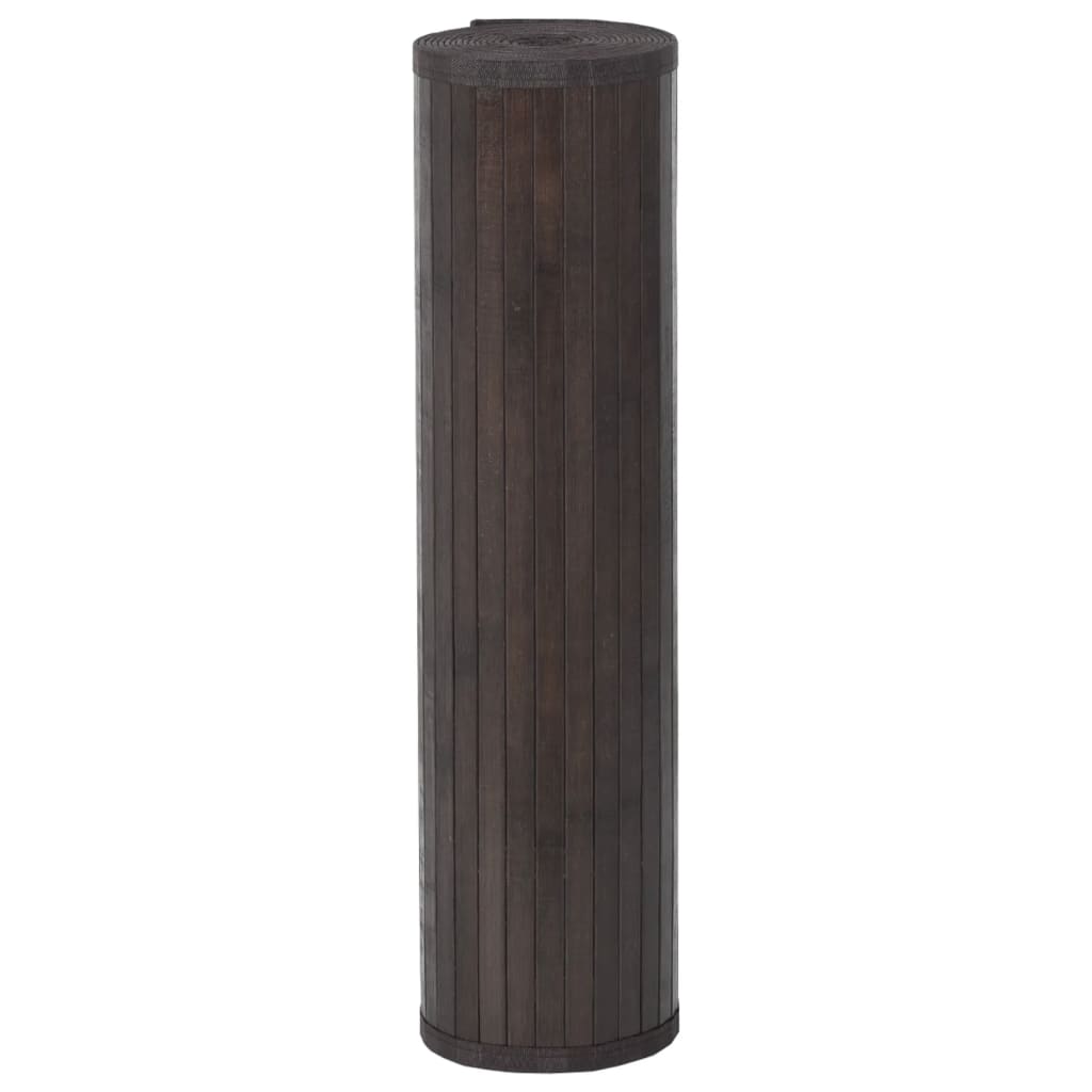 gulvtæppe 70x100 cm rektangulær bambus mørkebrun