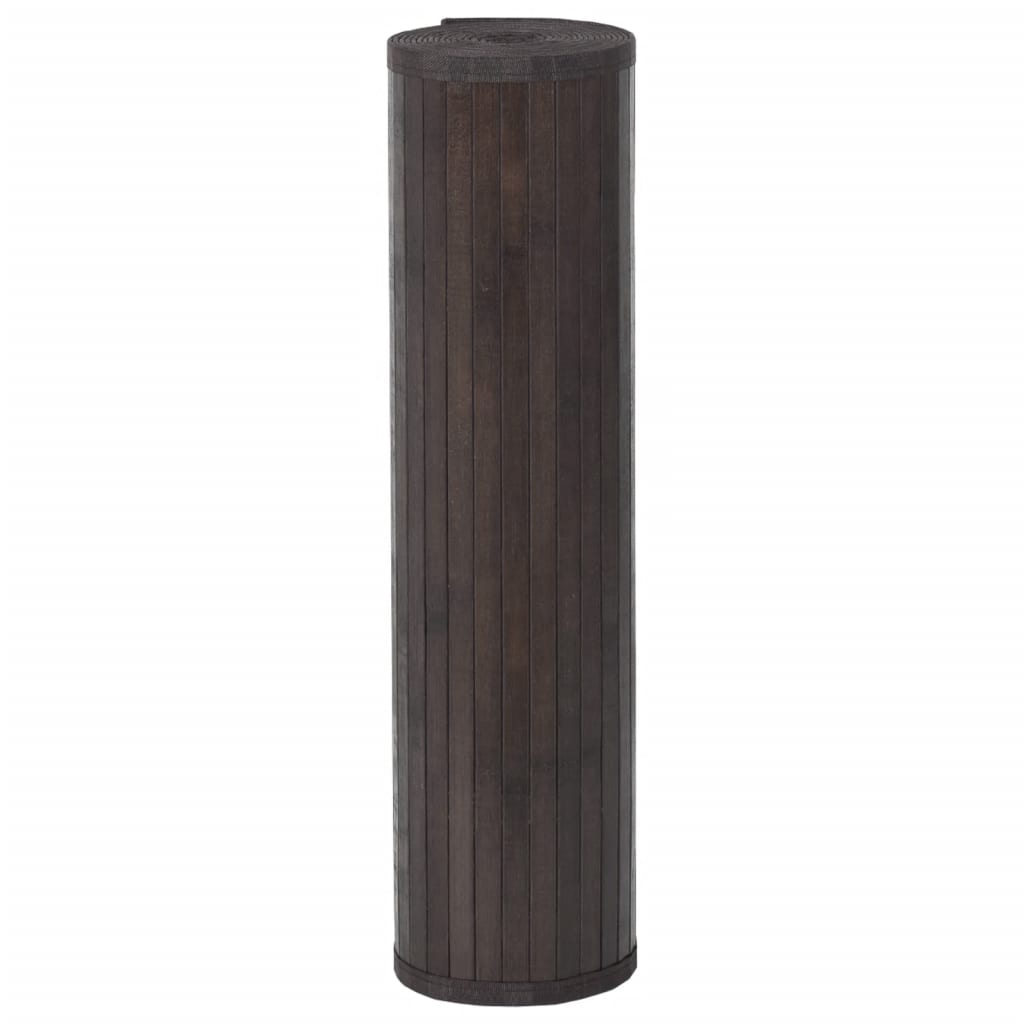 gulvtæppe 70x200 cm rektangulær bambus mørkebrun