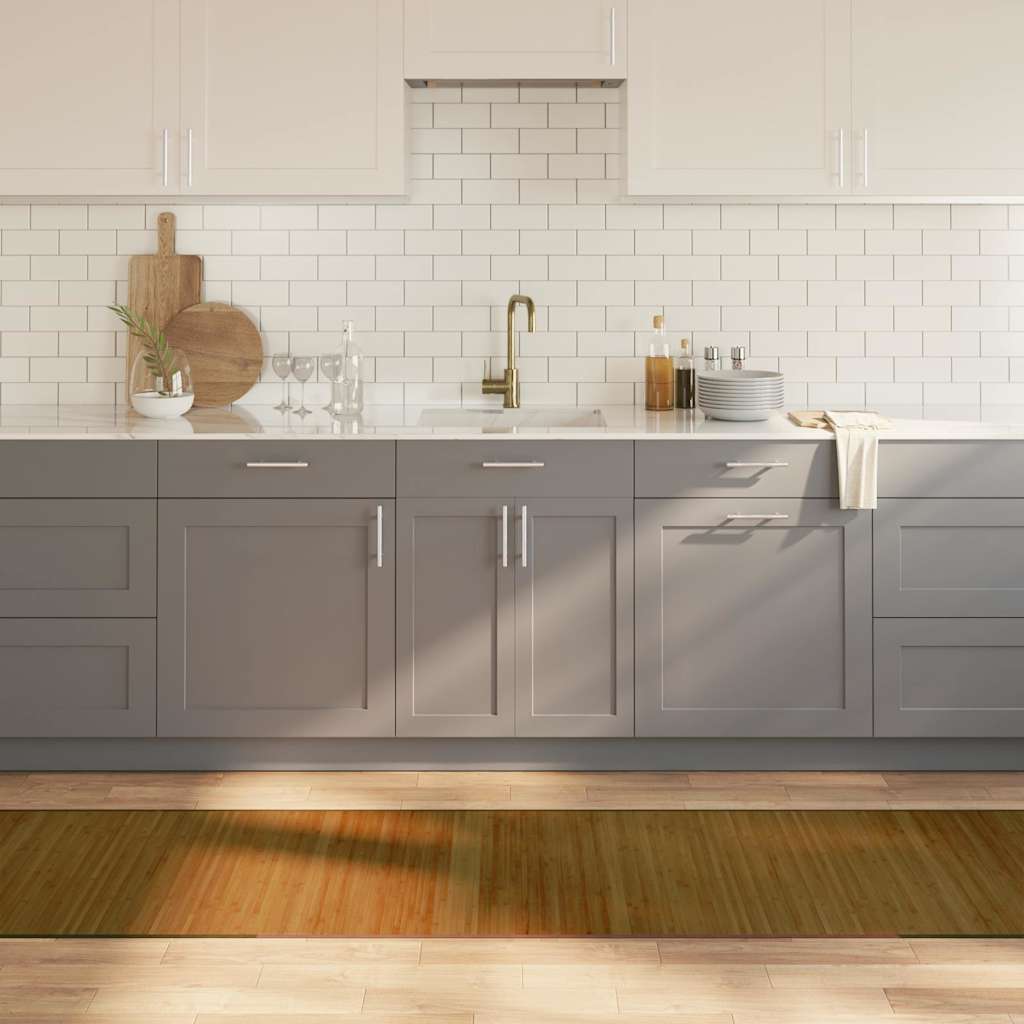 gulvtæppe 70x300 cm rektangulær bambus brun billede