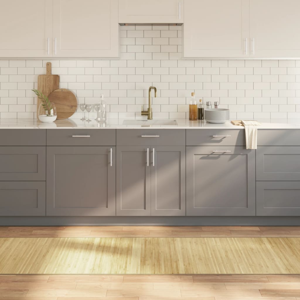 gulvtæppe 70x300 cm rektangulær bambus lys naturfarvet billede