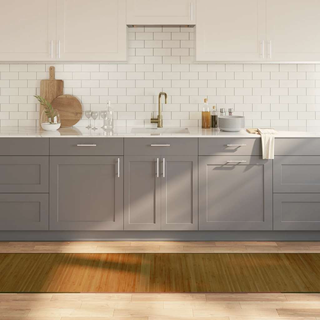 gulvtæppe 70x400 cm rektangulær bambus brun billede