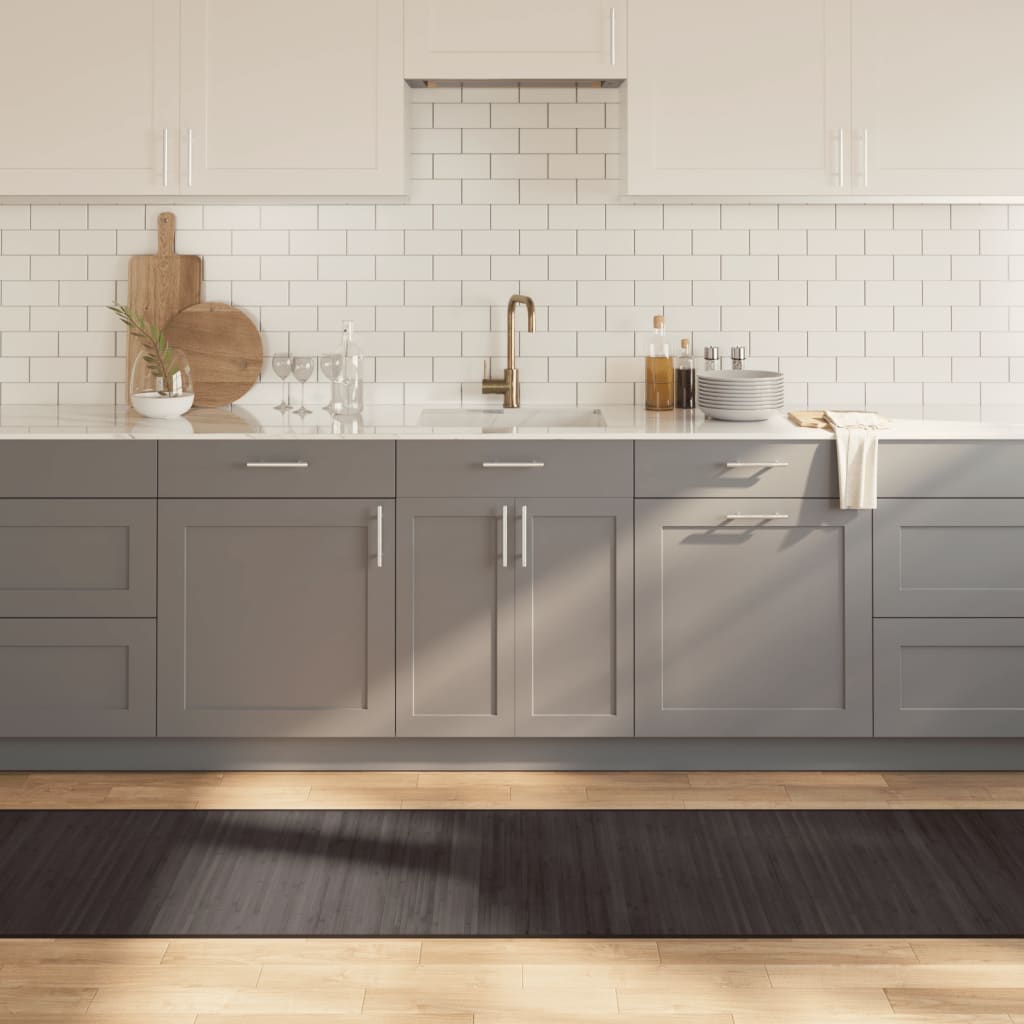 gulvtæppe 70x500 cm rektangulær bambus mørkebrun billede