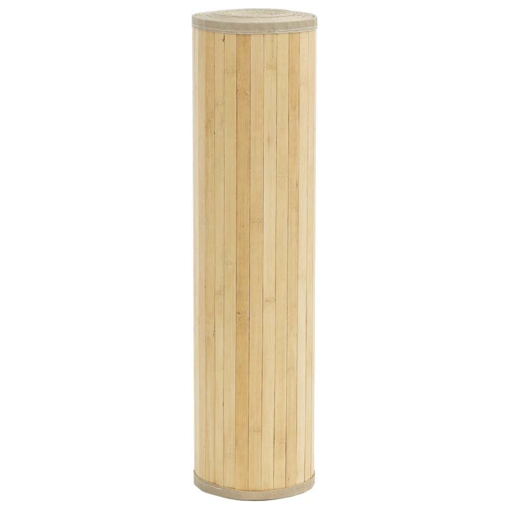 gulvtæppe 80x100 cm rektangulær bambus lys naturfarvet