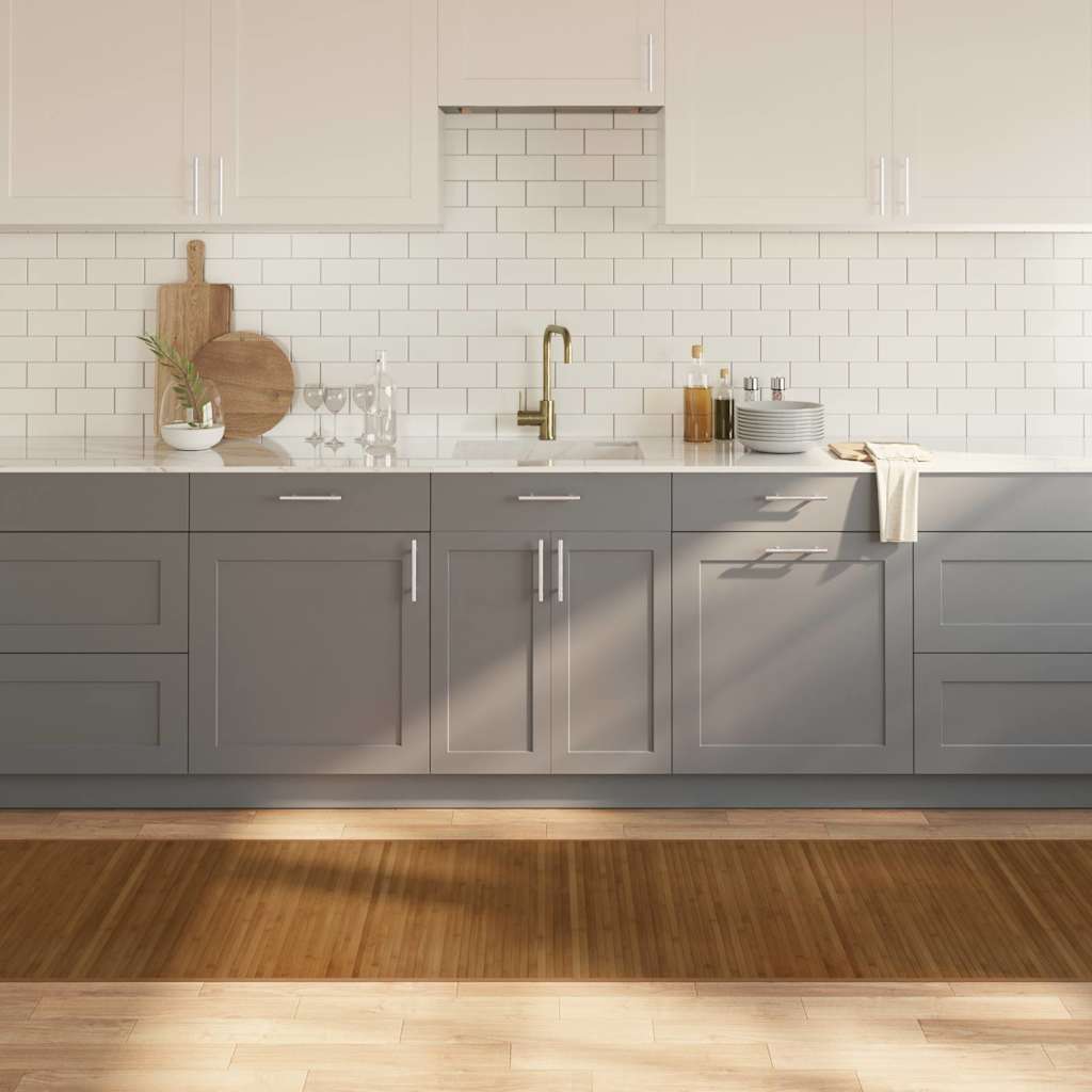 gulvtæppe 80x300 cm rektangulær bambus brun billede