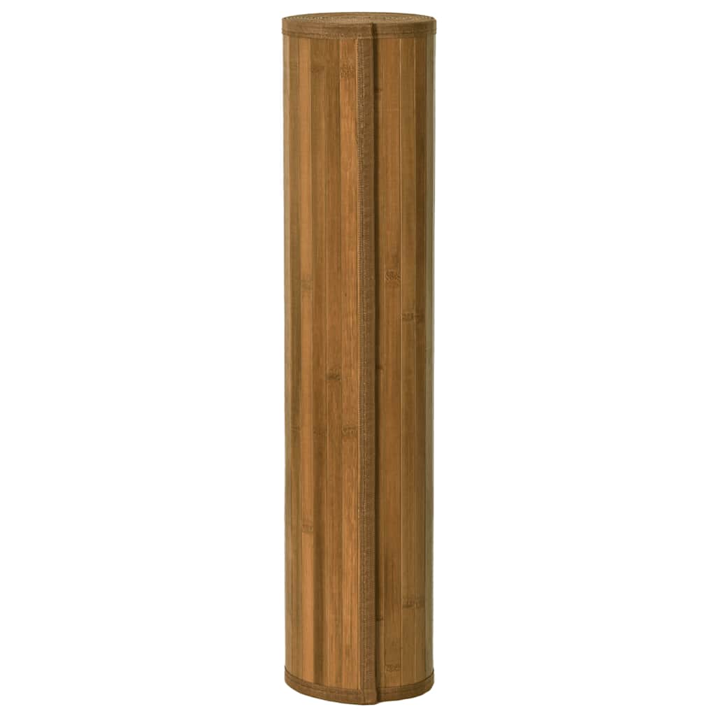 gulvtæppe 100x100 cm firkantet bambus brun