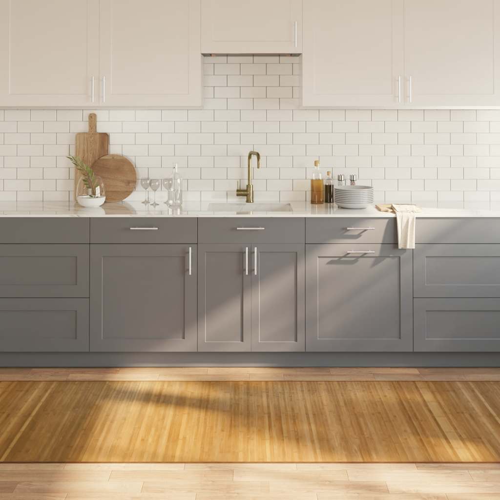 gulvtæppe 100x300 cm rektangulær bambus naturfarvet