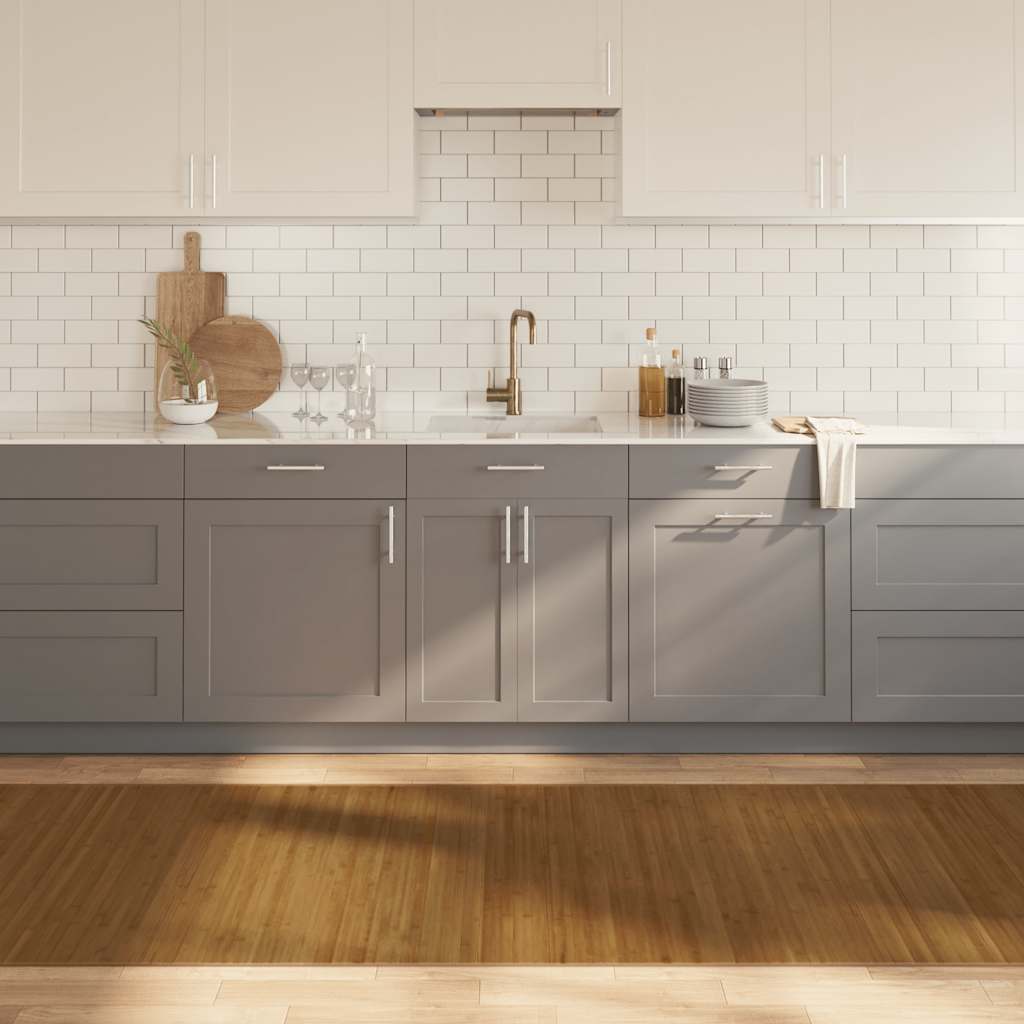 gulvtæppe 100x300 cm rektangulær bambus brun billede