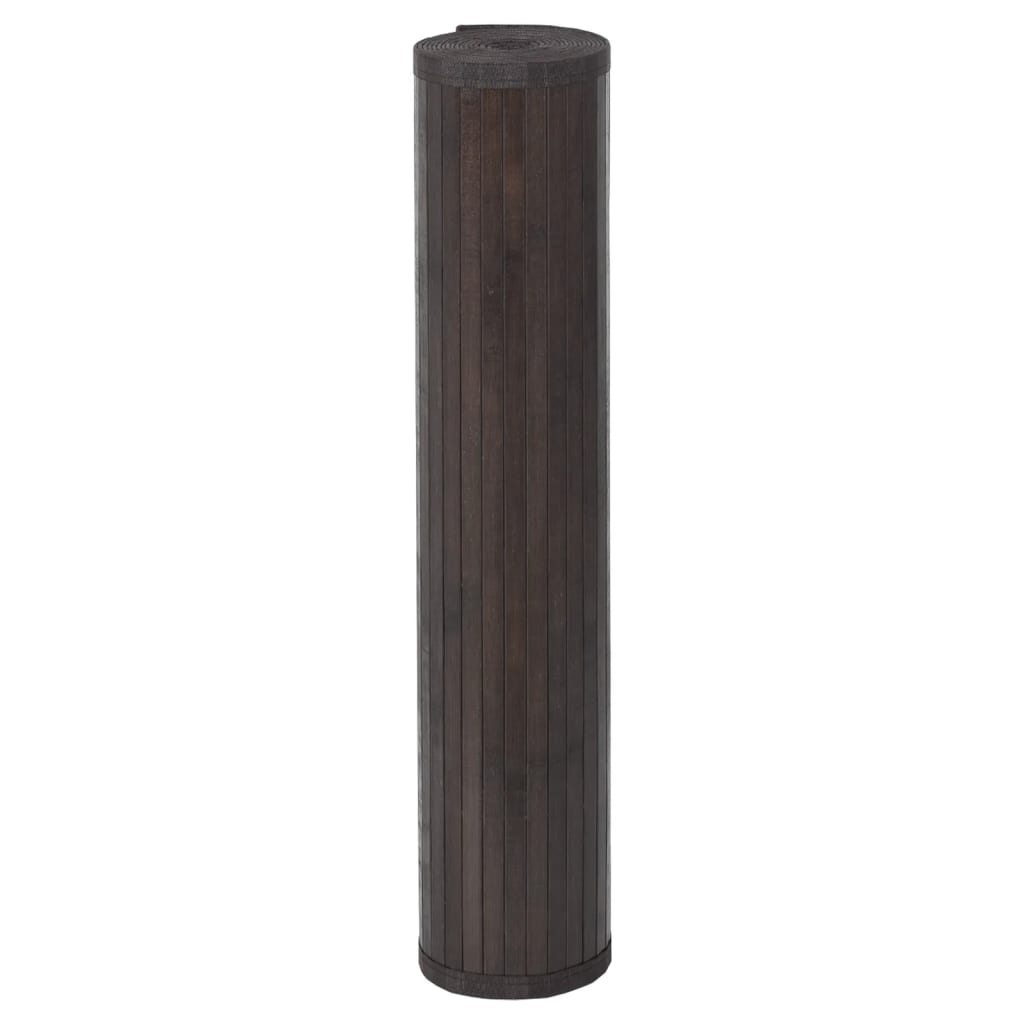 gulvtæppe 100x300 cm rektangulær bambus mørkebrun