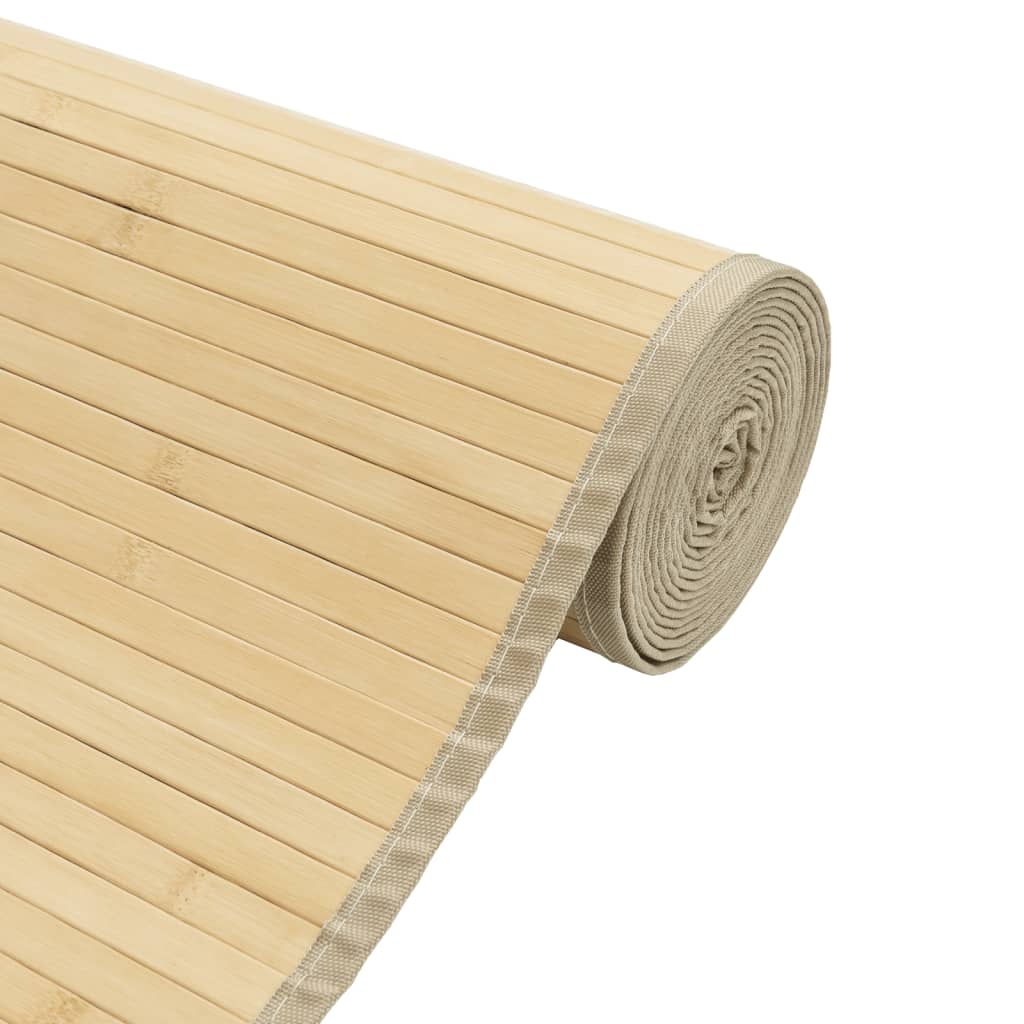 gulvtæppe 100x400 cm rektangulær bambus lys naturfarvet