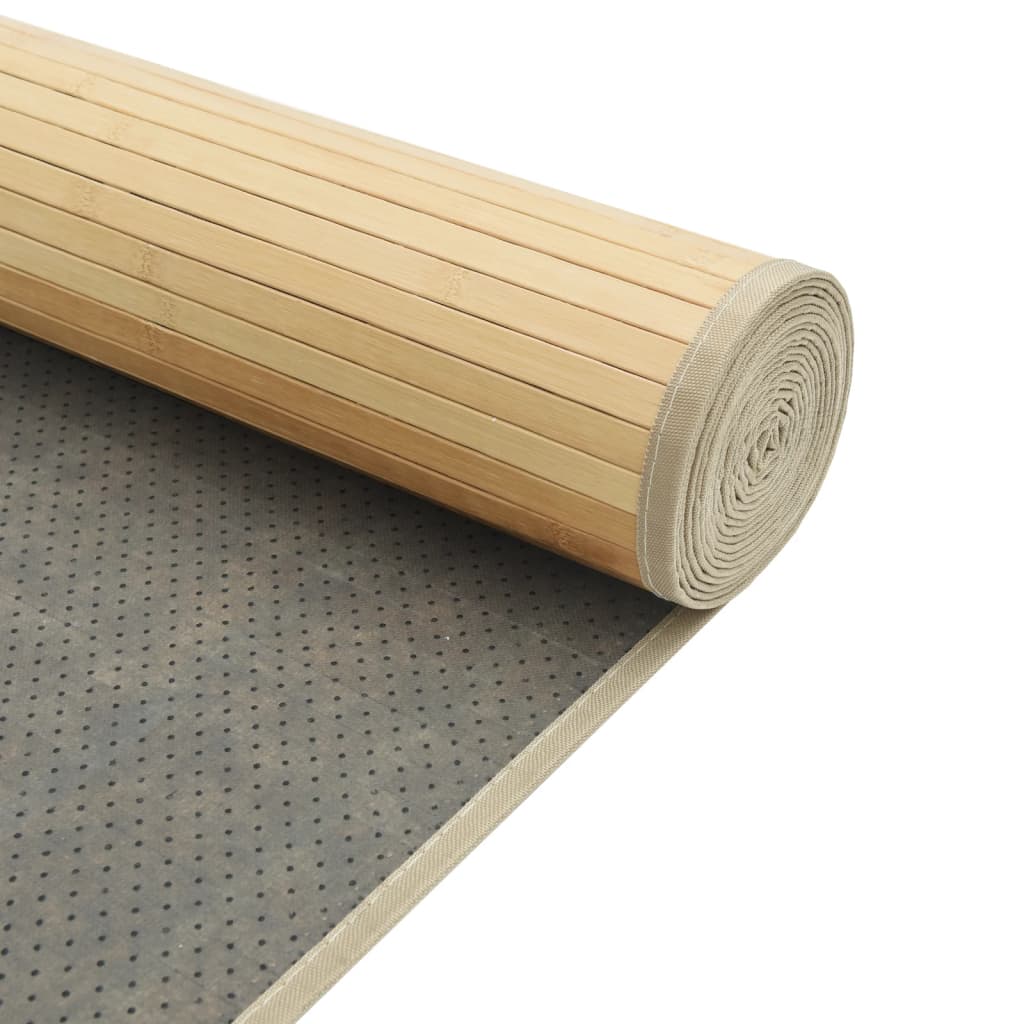 gulvtæppe 100x400 cm rektangulær bambus lys naturfarvet