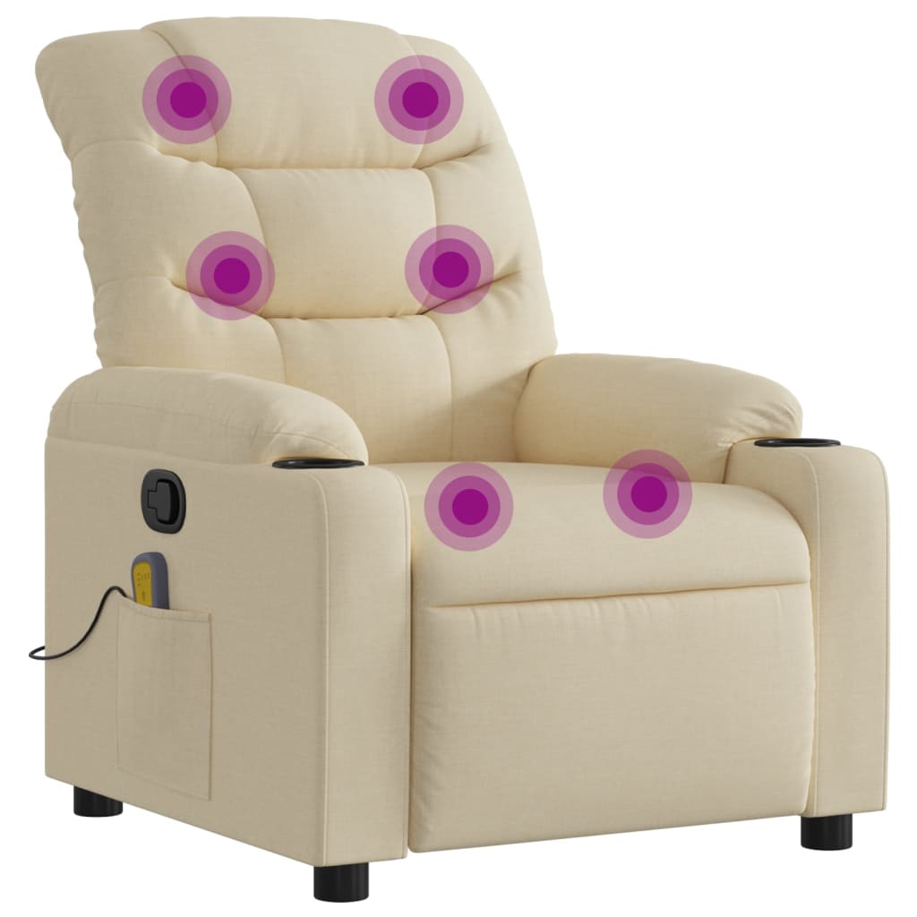 massagestol stof cremefarvet