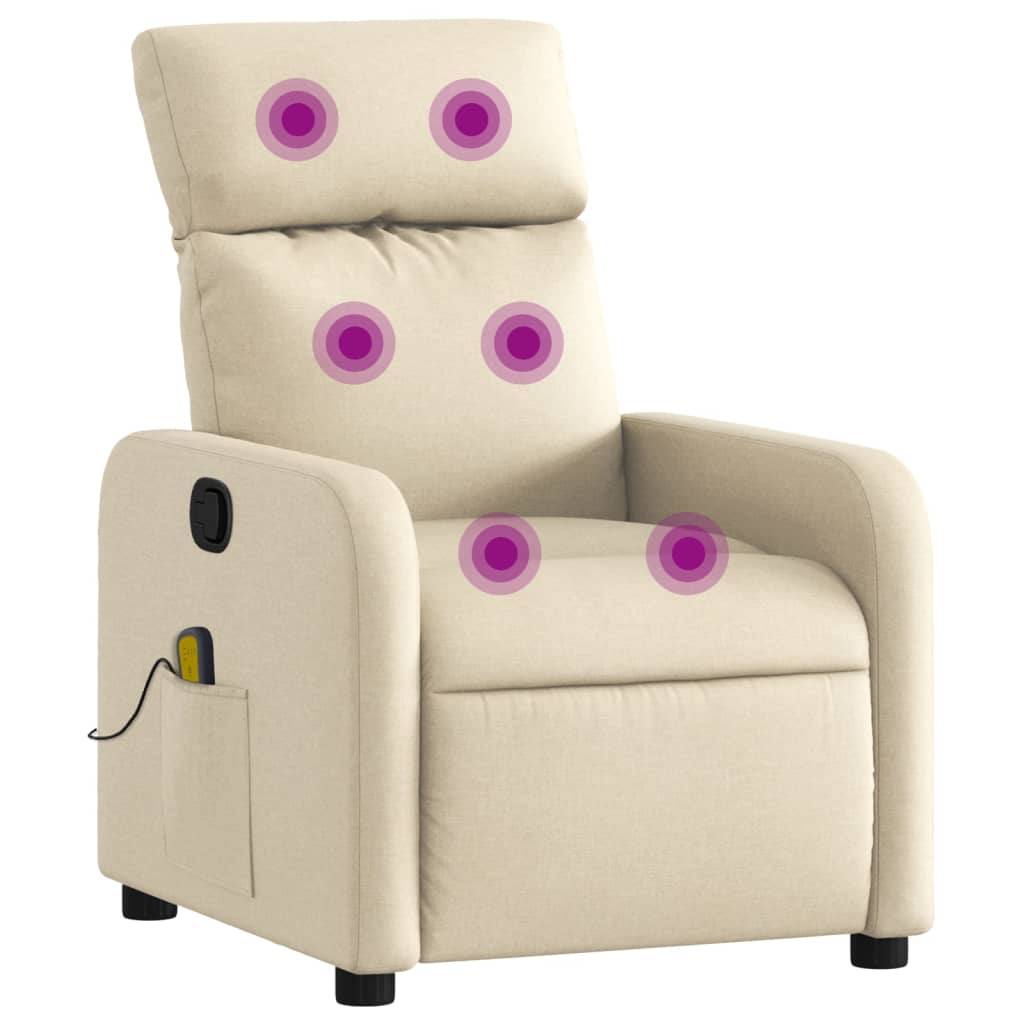massagestol stof cremefarvet