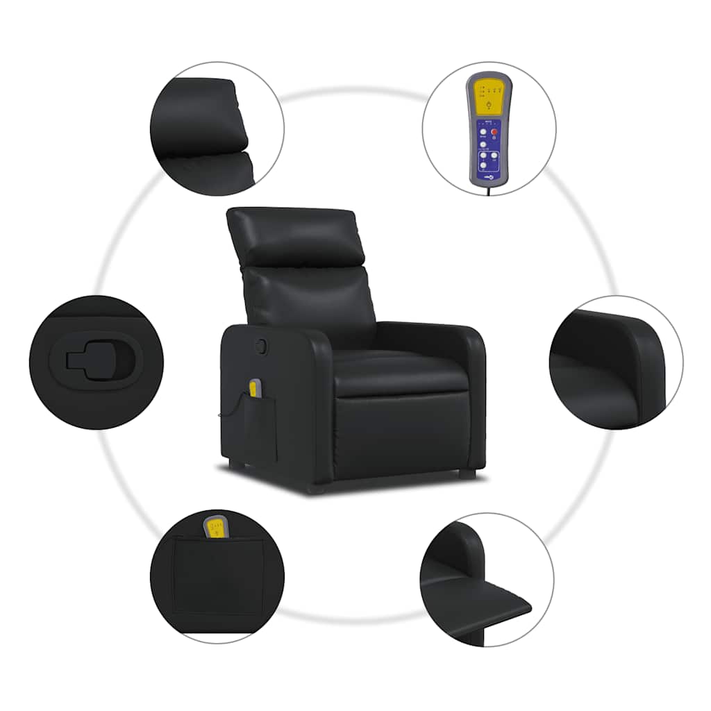 massagestol kunstlæder sort