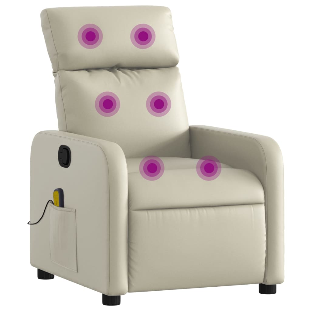 massagestol kunstlæder cremefarvet
