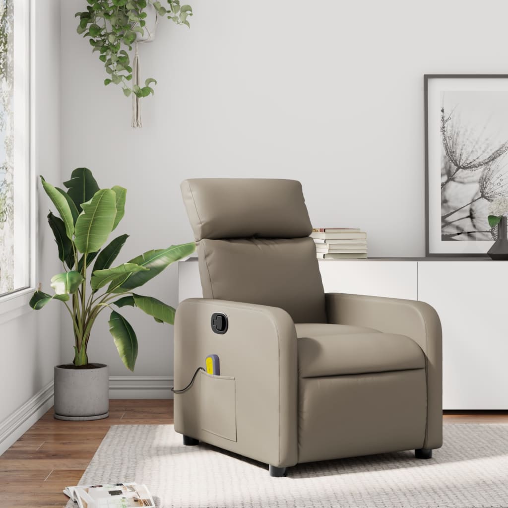 massagestol kunstlæder cappuccino
