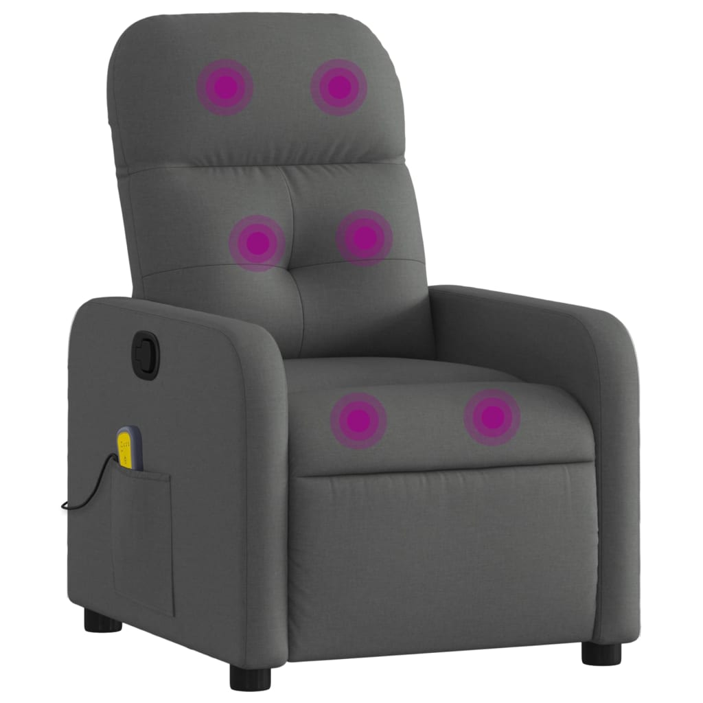 massagestol stof mørkegrå