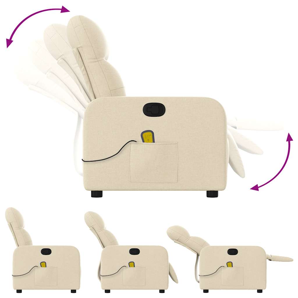 massagestol stof cremefarvet
