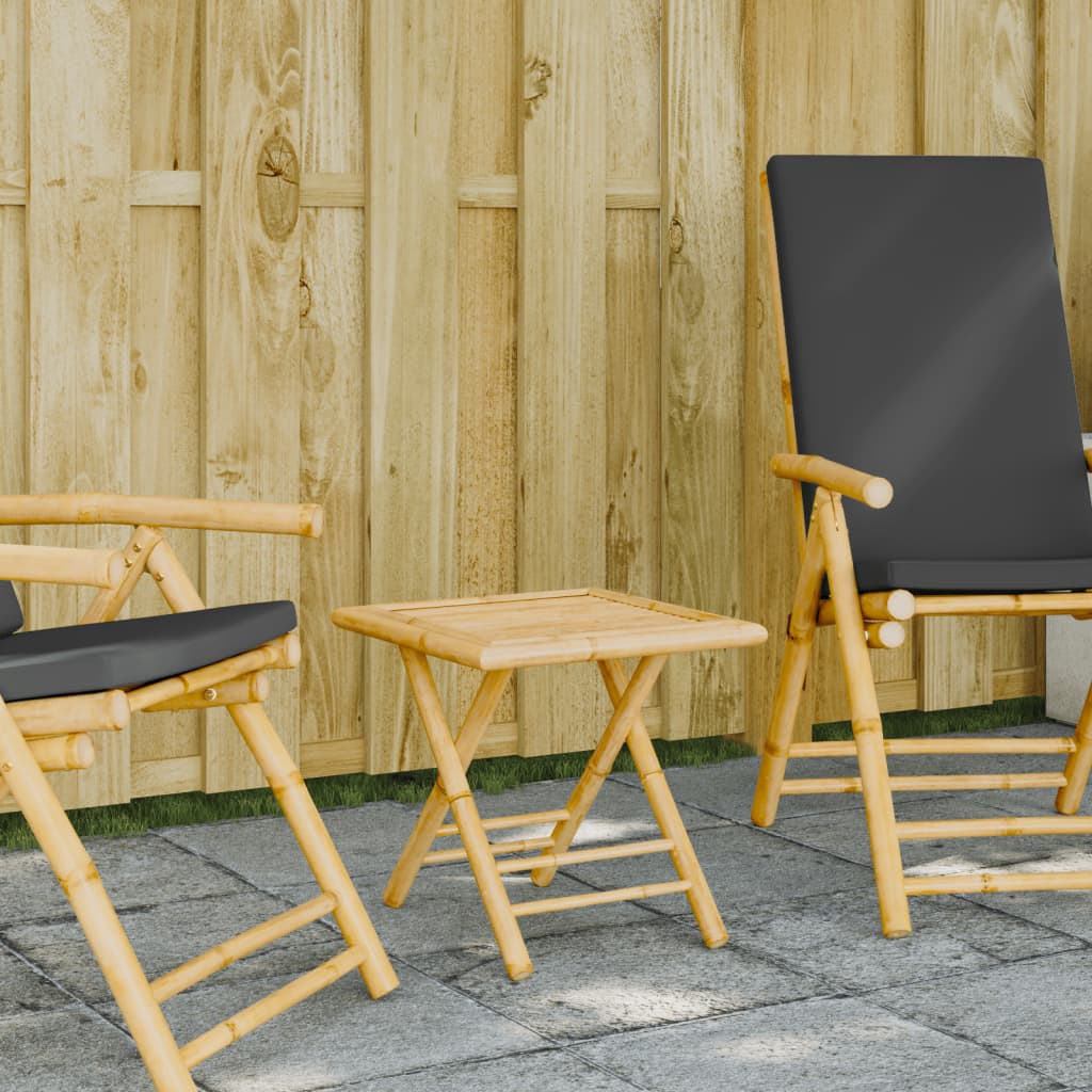 foldbart havebord 45x45x45 cm bambus billede