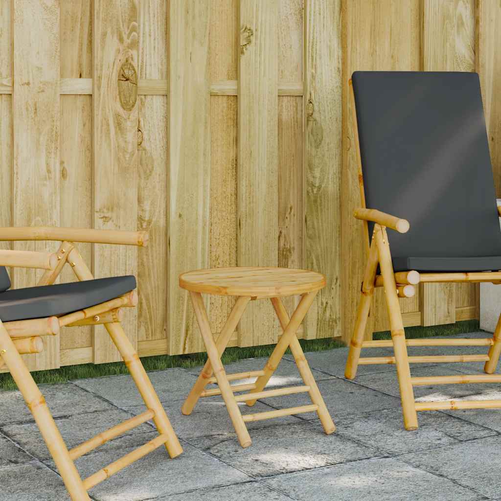 foldbart havebord Ø45x45 cm bambus billede