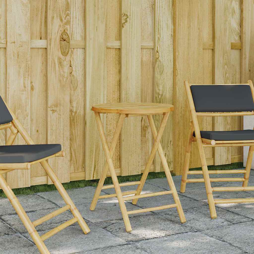 foldbart havebord Ø55x75 cm bambus billede