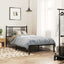sengeramme med sengegavl 90x190 cm metal sort