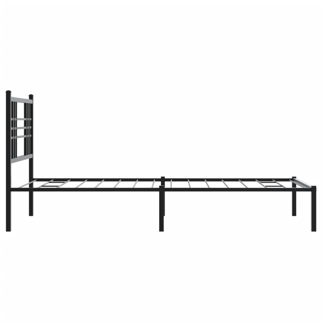 sengeramme med sengegavl 90x200 cm metal sort