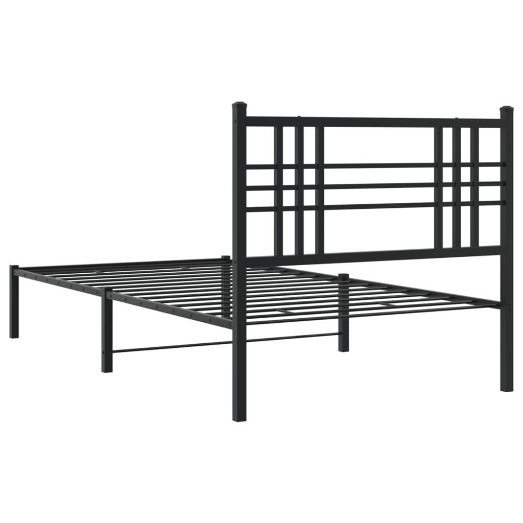 sengeramme med sengegavl 90x200 cm metal sort
