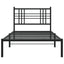 sengeramme med sengegavl 100x190 cm metal sort