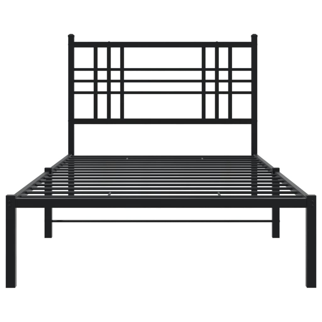 sengeramme med sengegavl 100x200 cm metal sort