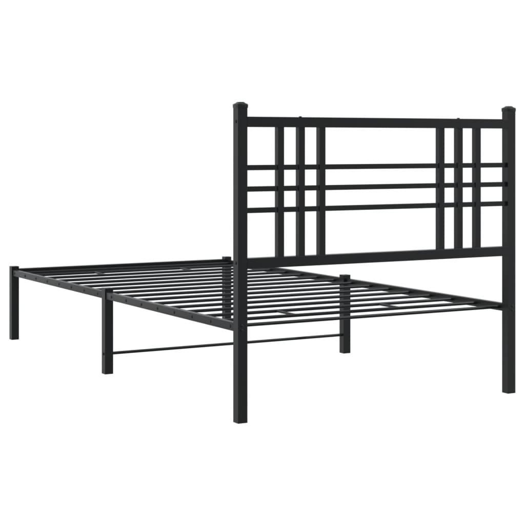 sengeramme med sengegavl 100x200 cm metal sort