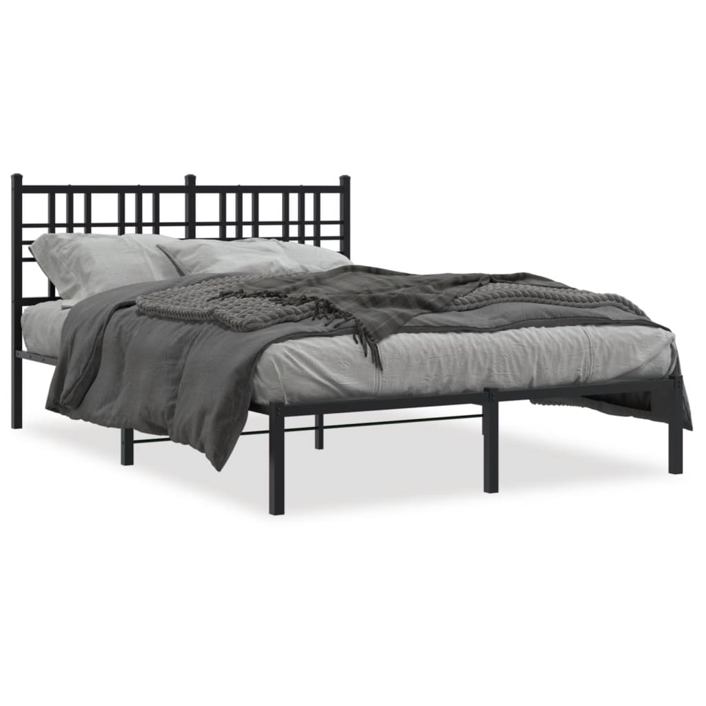 sengeramme med sengegavl 120x190 cm metal sort