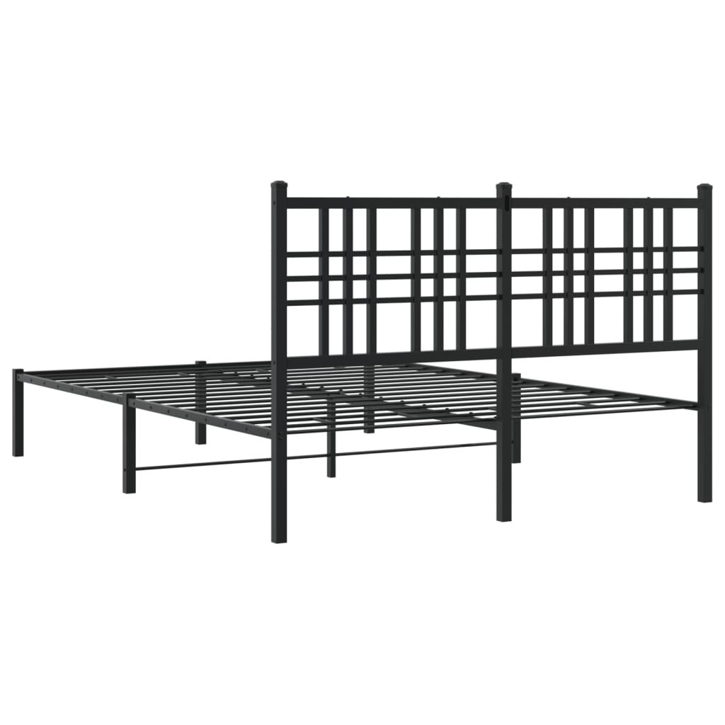 sengeramme med sengegavl 120x200 cm metal sort