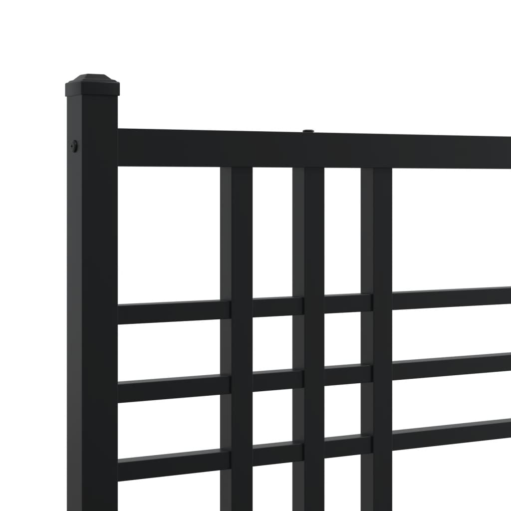 sengeramme med sengegavl 135x190 cm metal sort