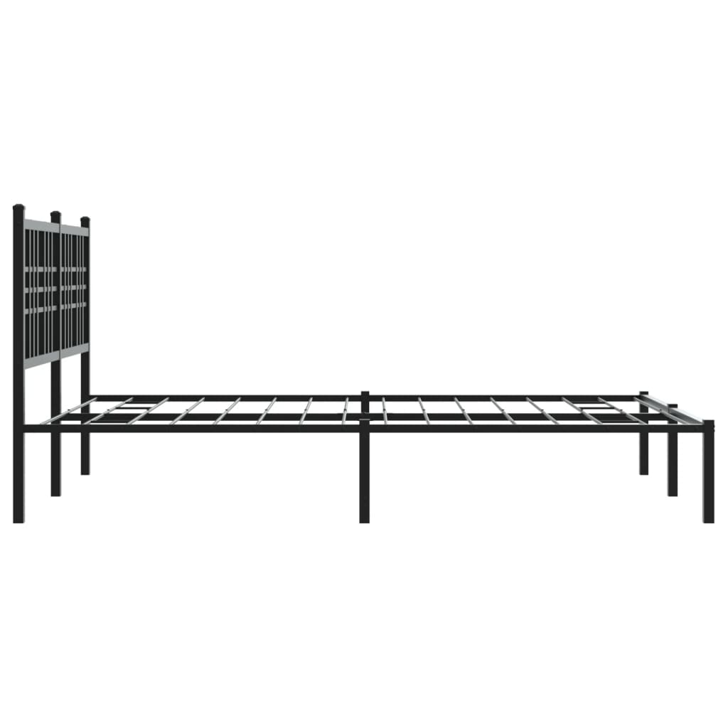 sengeramme med sengegavl 140x190 cm metal sort