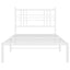 sengeramme med sengegavl 100x190 cm metal hvid