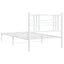sengeramme med sengegavl 100x190 cm metal hvid