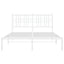 sengeramme med sengegavl 140x190 cm metal hvid