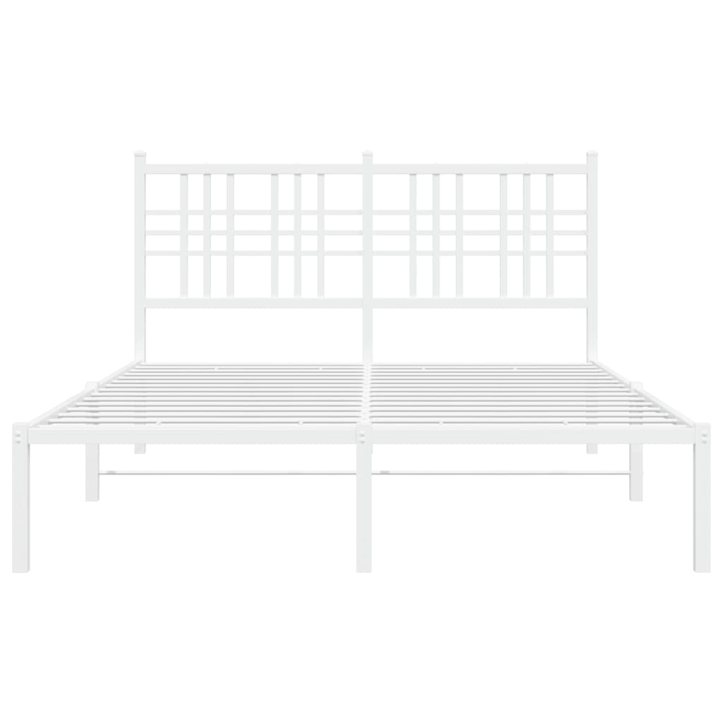 sengeramme med sengegavl 140x200 cm metal hvid