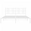 sengeramme med sengegavl 150x200 cm metal hvid