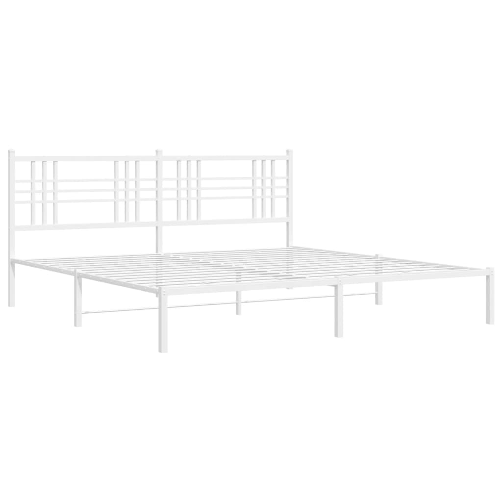sengeramme med sengegavl 200x200 cm metal hvid