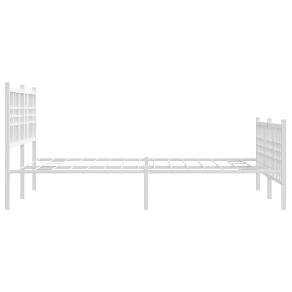 sengeramme med sengegavl og fodgærde 140x190 cm metal hvid