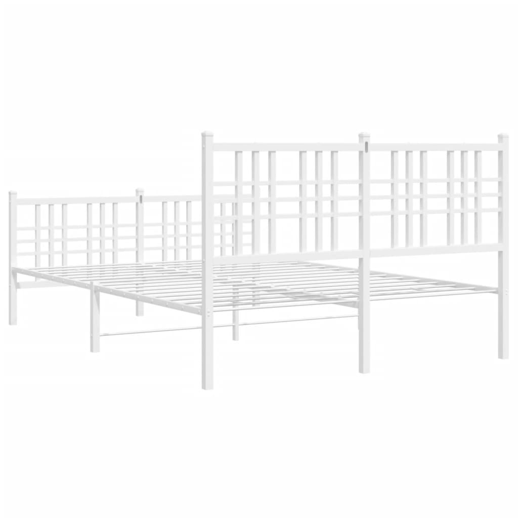 sengeramme med sengegavl og fodgærde 140x190 cm metal hvid