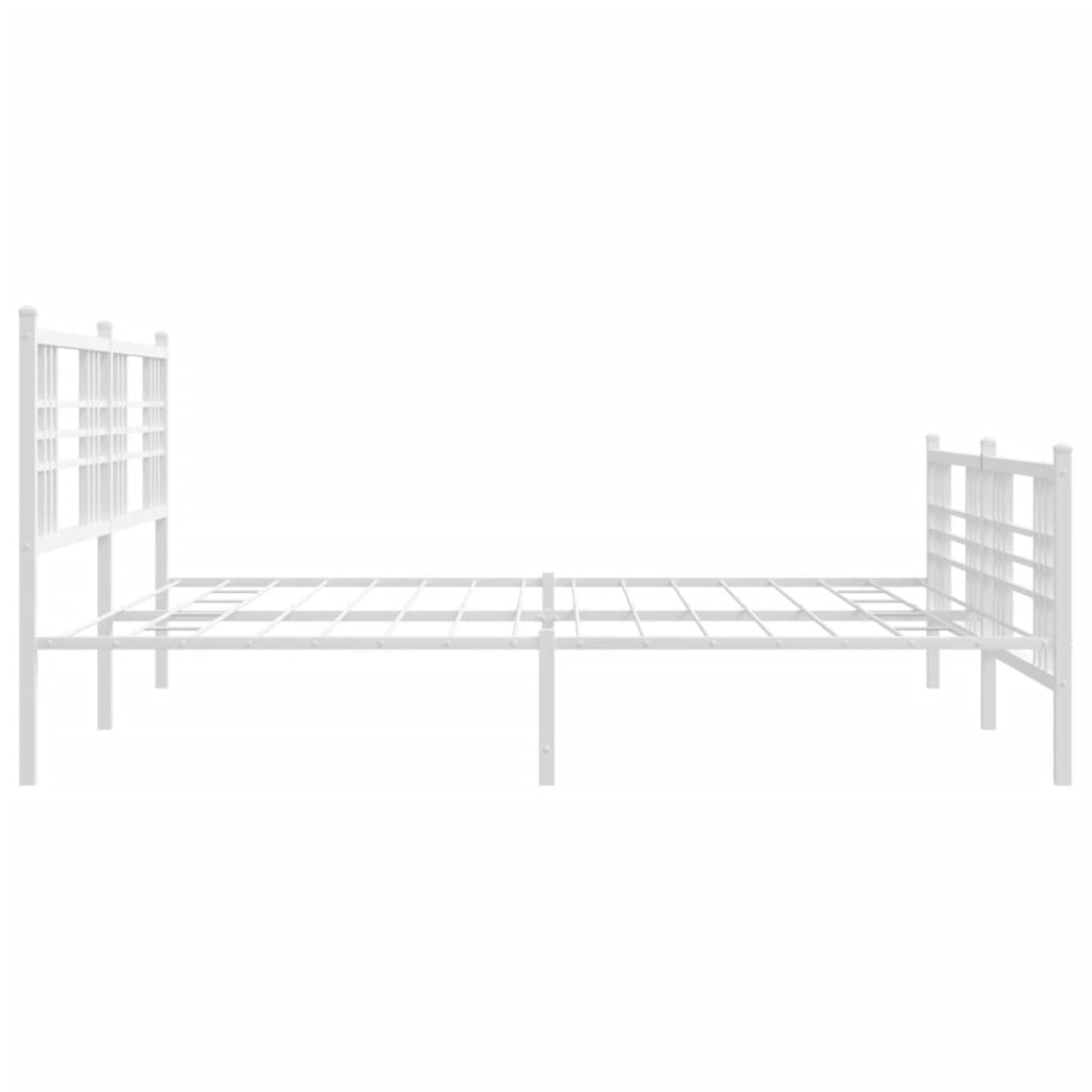 sengeramme med sengegavl og fodgærde 183x213 cm metal hvid