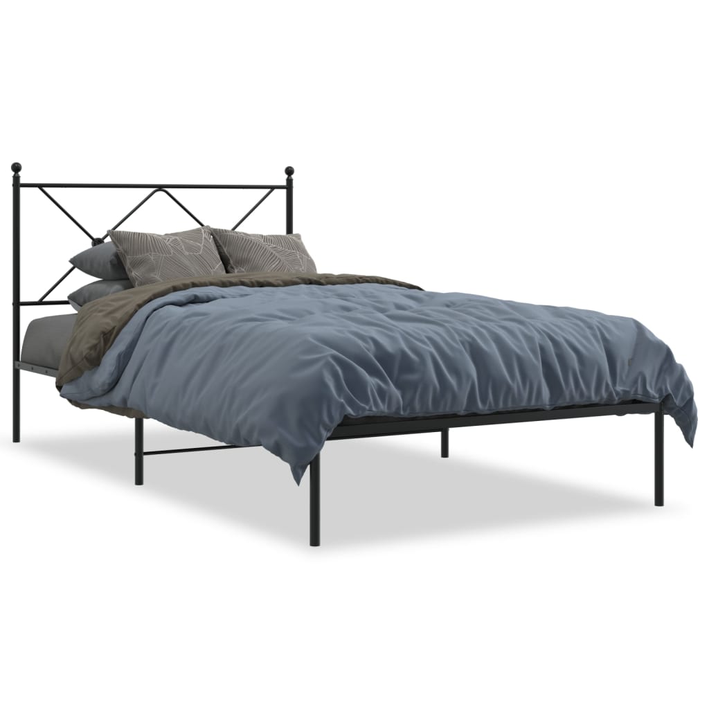 sengeramme med sengegavl 100x190 cm metal sort