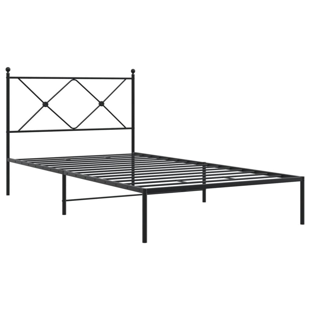 sengeramme med sengegavl 100x190 cm metal sort