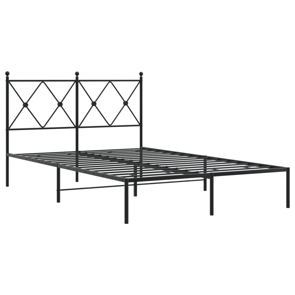 sengeramme med sengegavl 120x190 cm metal sort